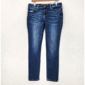 Judy Blue Jeans Womens 31 Blue Dark Wash Mid Rise Skinny Fit Stretch Denim